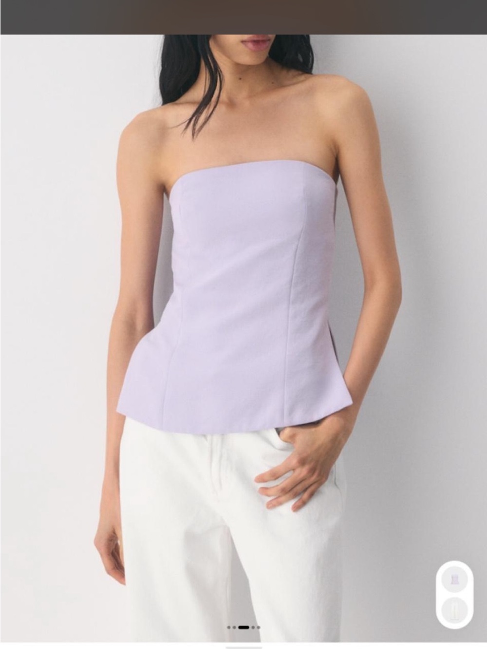 Aritzia Strapless Lavender Peplum Camisole